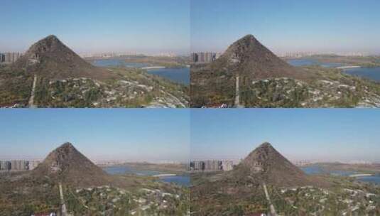 济南华山风景区航拍4K高清在线视频素材下载