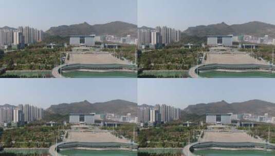 航拍湖南吉首人民政府世纪广场高清在线视频素材下载