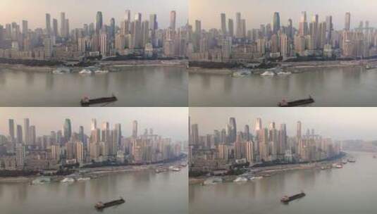 环绕航拍重庆渝中区转东水门大桥高清在线视频素材下载