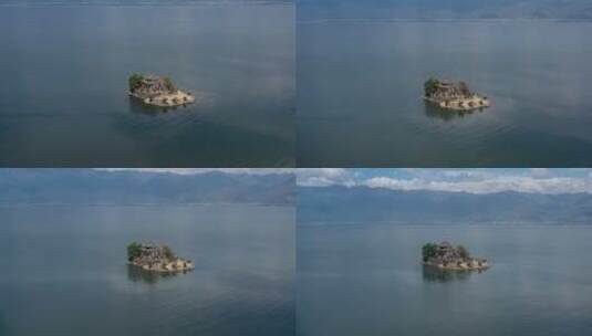 湖心岛屿航拍高清在线视频素材下载