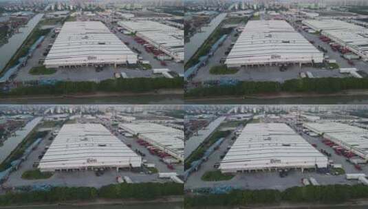 顺丰快递物流运输厂区总部4K航拍高清在线视频素材下载