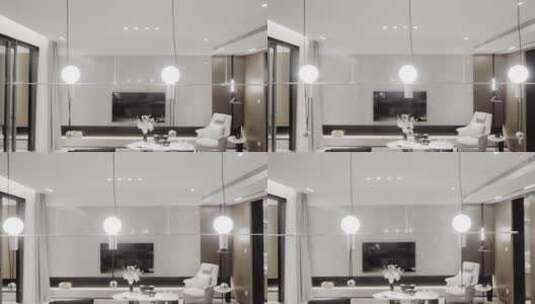 玻璃隔断内的现代简奢客厅高清在线视频素材下载