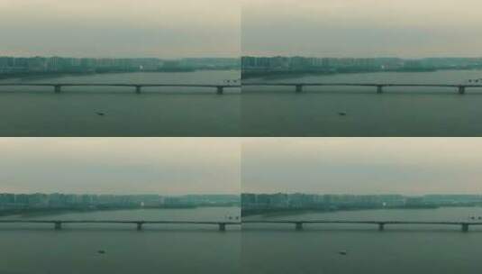 湖南衡阳东洲岛风雨桥竖屏航拍高清在线视频素材下载