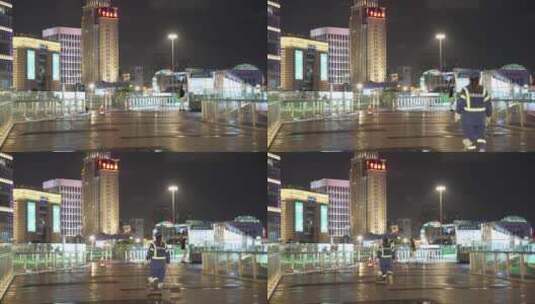 上海陆家嘴正大广场夜景高清在线视频素材下载