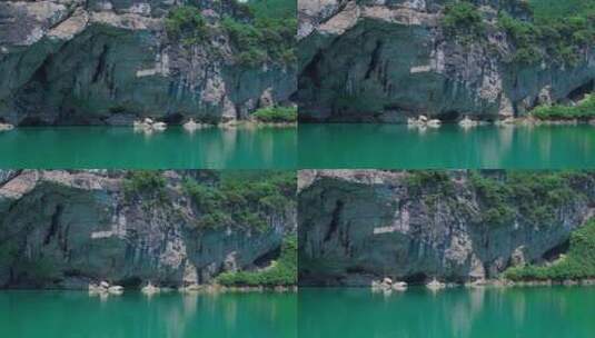 乌江两岸的陡峭山崖高清在线视频素材下载