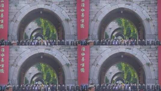 南京古城墙门口高清在线视频素材下载