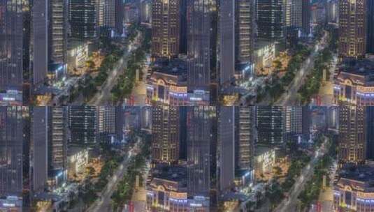 4K航拍延时南昌绿地广场双子大厦高清在线视频素材下载