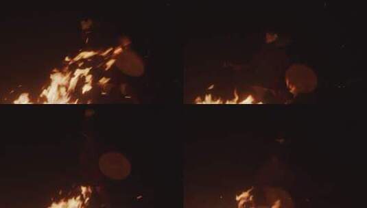 夜晚女人在篝火前跳舞高清在线视频素材下载