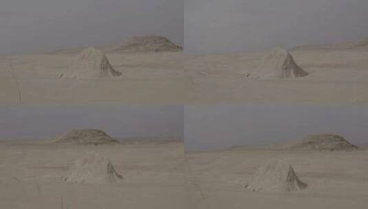 航拍沙漠雅丹高清在线视频素材下载