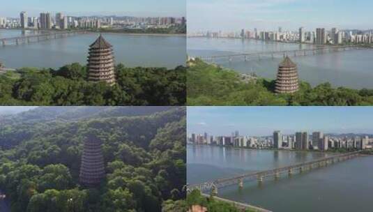 杭州六和塔景区风光高清在线视频素材下载