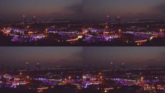 万福大桥夜景高清在线视频素材下载