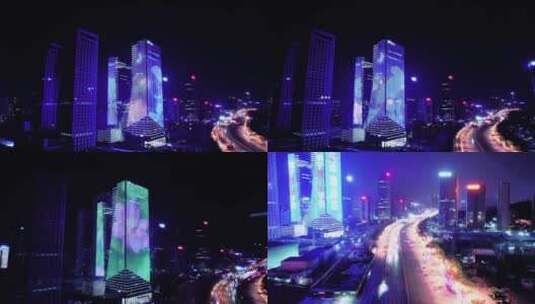 城市主干道夜景延时高清在线视频素材下载
