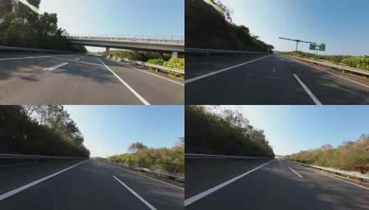后视第一视角行驶在高速公路上高清在线视频素材下载
