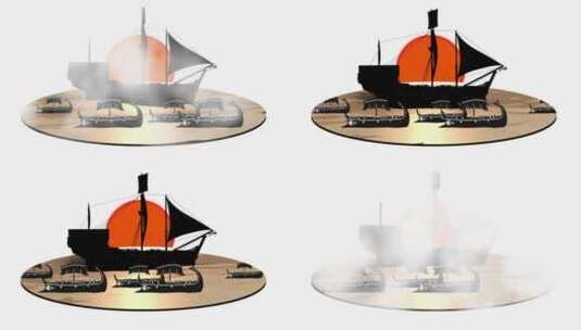 海上的船动画高清在线视频素材下载