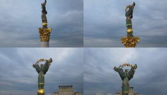 城市雕像的特写高清在线视频素材下载