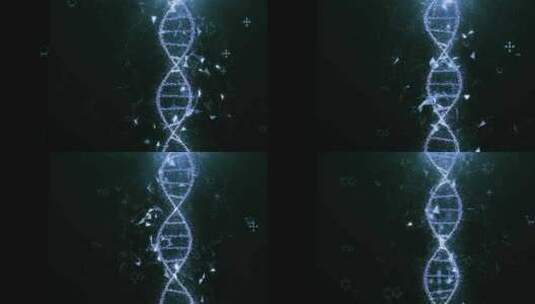 DNA分子双螺旋旋转未来科技素材高清在线视频素材下载