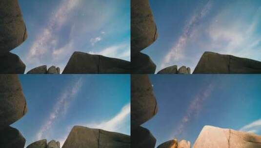 【4K超清】惠东海龟湾巨石银河星空高清在线视频素材下载