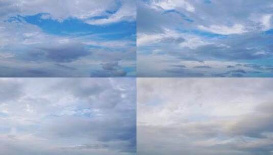 天空蓝天白云延时块状云朵多云薄云天气变化高清在线视频素材下载