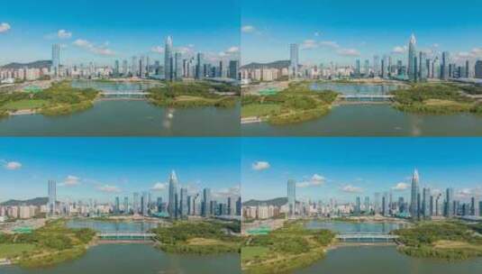 深圳人才公园航拍高清在线视频素材下载