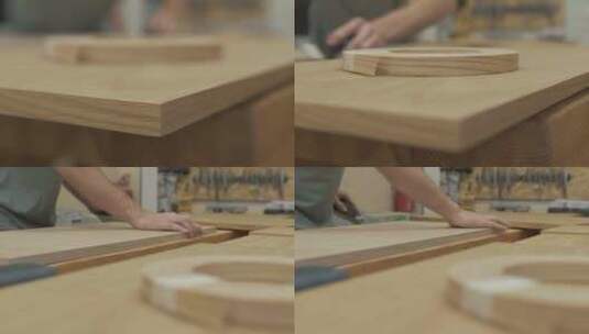 木工打磨成品木板高清在线视频素材下载