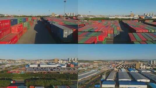 辽宁营口港港口航拍高清在线视频素材下载