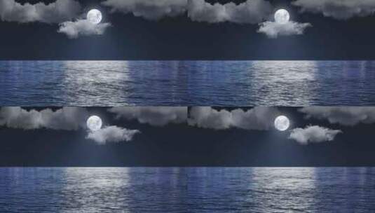 梦幻浪漫海上月亮视频素材高清在线视频素材下载