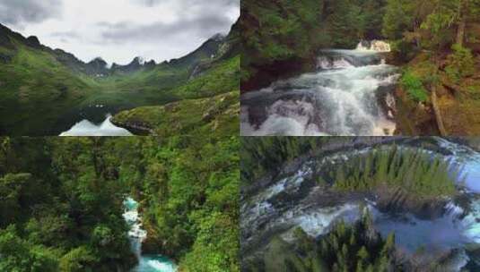 云南广西森林河流水流河水水资源雾气绿水青山植被植物高清在线视频素材下载