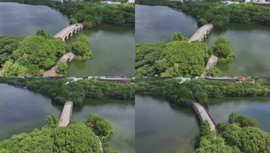 萧山湘湖跨湖桥遗址高清在线视频素材下载