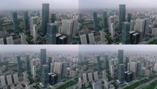 航拍西安高新区城市建筑高清在线视频素材下载