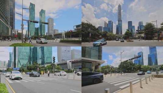 深圳城市人流车流高清在线视频素材下载