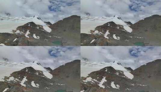 航拍川西沙鲁里山脉加拉本森雪山冰川高清在线视频素材下载