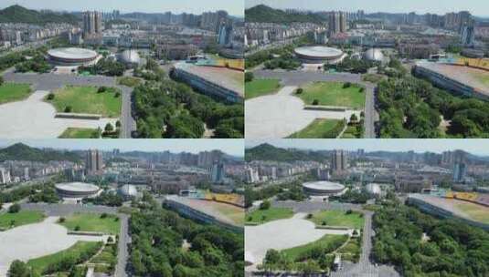 航拍江西宜春市体育广场高清在线视频素材下载