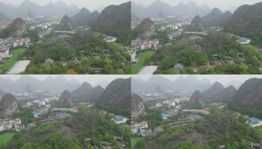 桂林刘三姐大观园4A景区航拍高清在线视频素材下载