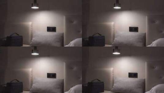 床头灯光枕头高清在线视频素材下载