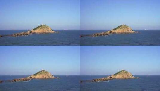 大海岛屿航拍灯塔风车岛指引灯海洋碧海蓝天高清在线视频素材下载