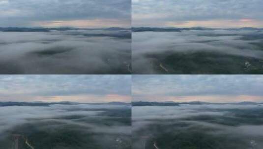云雾笼罩的山野延时高清在线视频素材下载
