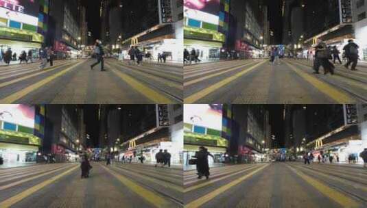 香港铜锣湾行人过马路慢镜头高清在线视频素材下载