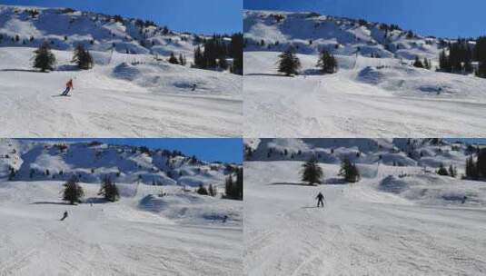 高山滑雪高清在线视频素材下载