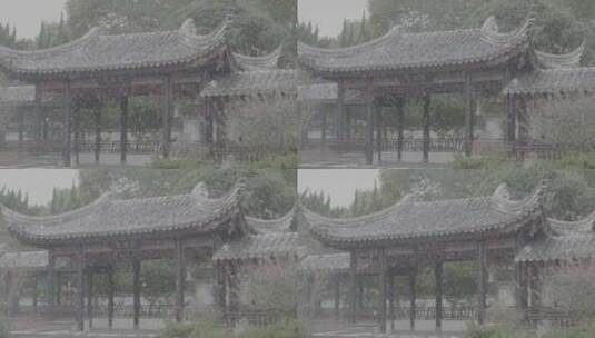 江南古镇苏州园林雪景升格拍摄VLOG灰片高清在线视频素材下载