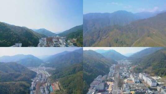 安徽省黄山风景区汤口镇大山风景视频素材航高清在线视频素材下载