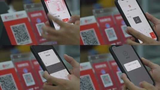顾客手机数字人民币数字钱包扫码消费高清在线视频素材下载