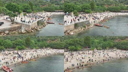 抚仙湖明星鱼洞风景区海边沙滩湖泊高清在线视频素材下载