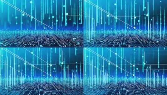 科技城市数字信息高速光效全息未来感背景高清在线视频素材下载