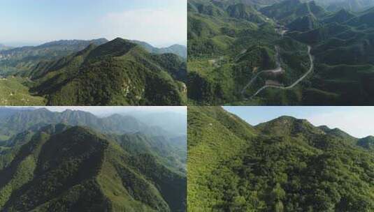 北京航拍山间蜿蜒公路全景高清在线视频素材下载