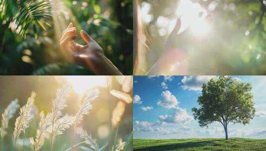 夏天毕业季阳光手触摸阳光高清在线视频素材下载