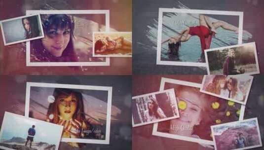 浪漫亲情家庭旅游照片展示回忆相册AE模板高清AE视频素材下载