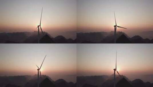 贵州省·安顺市·关岭大峡谷风车发电16高清在线视频素材下载
