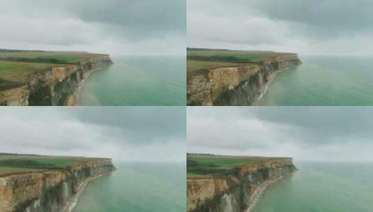 空中拍摄的海边悬崖高清在线视频素材下载