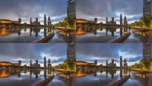 天津雨过天晴夜景高清在线视频素材下载