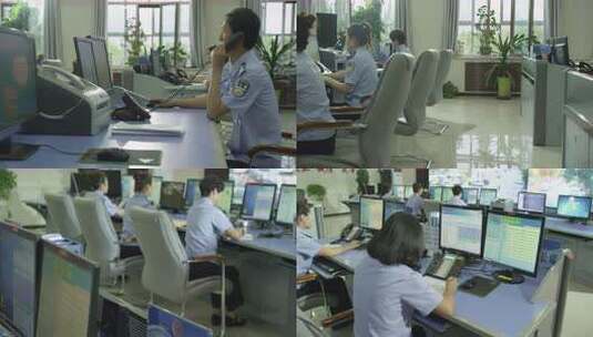 公安警察接警中心调度中心高清在线视频素材下载